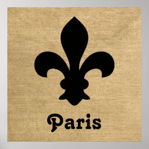 Poster Black Parisien Moods Fleur de Lys