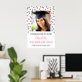 Poster Black Pink Graduation Party Custom 20x30 (Bureau à domicile)