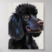 Poster Black Poodle | Dog Watercolor Pet (Devant)