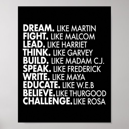 Poster Black Power Leaders noirs historiques Africains No (Devant)