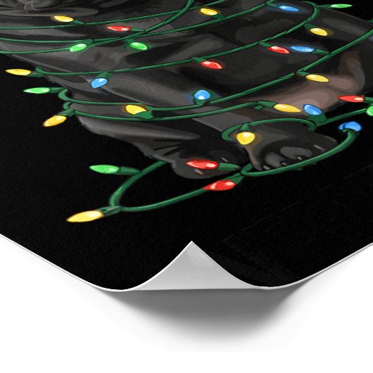 Poster Black Pug Christmas I'm Fine Everything Is Fine (Coin)