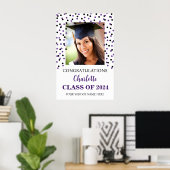 Poster Black Purple Graduation Party Custom 20x30 (Bureau à domicile)