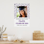 Poster Black Purple Graduation Party Custom 20x30 (Cuisine)