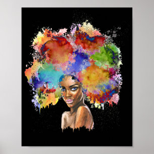 Poster Black Queen Afro Melanin Art Africain Américain