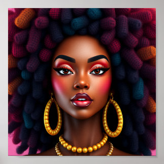 Poster Black queen, afrocentric, blacknificent, woman, me