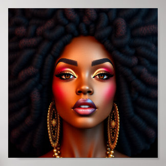 Poster Black queen, afrocentric, blacknificent, woman, me