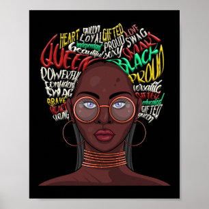 Poster Black Queen for Women African American Natural Afr