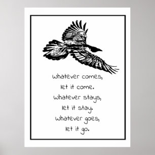 Poster Black Raven Bird Soaring Inspirational Quote  