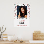Poster Black Red Birthday Party Custom 20x30 Photo (Cuisine)