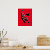 Poster Black Red Pop Art Runse Horse (Cuisine)