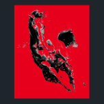 Poster Black Red Pop Art Runse Horse<br><div class="desc">Black Red Pop Art Runse Horse Silhouette / Digital Animal / Cheval Art - Cheval Head Artwork</div>