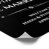 Poster Black Retro Eat Drink Be Marié Bienvenue Mariage (Coin)