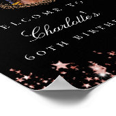 Poster Black rose or 60ème photo anniversaire fête bienve (Coin)