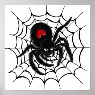 Poster Black Spider en Web