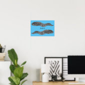 Poster Black spotted moray eel cartoon (Bureau à domicile)