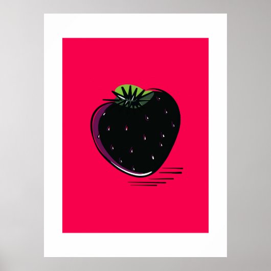 Poster Black Strawberry – Minimal Pop (Devant)