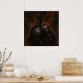 Poster Black Swan Knight – Dark Fantasy Warrior (Cuisine)