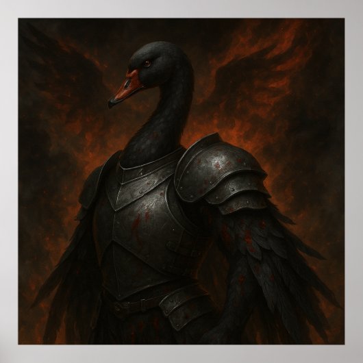 Poster Black Swan Knight – Dark Fantasy Warrior (Devant)