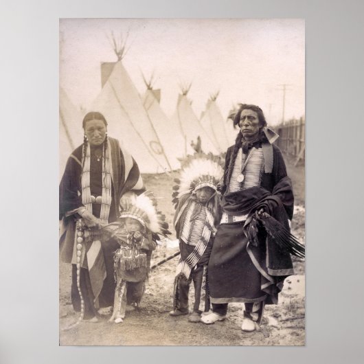 Poster Black Tail Deer, chef sioux, 1904, Vintage (Devant)