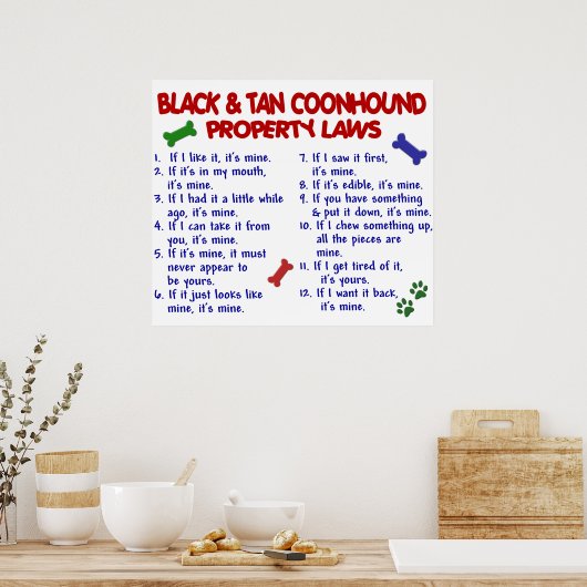 POSTER BLACK TAN COONHOUND PL2 (Cuisine)