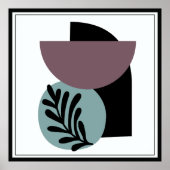 Poster Black, Taupe et Blue Abstrait Shapes (Devant)