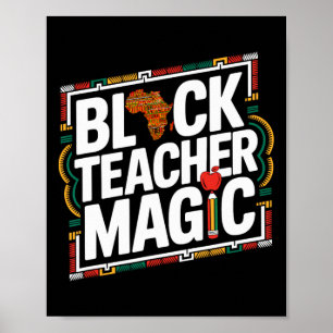 Poster Black Teacher Magic Afro Black History Mois Femme