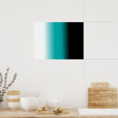 Poster Black Teal White ombre (Cuisine)