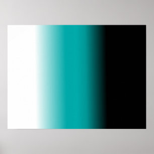 Poster Black Teal White ombre