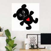 Poster Black Teddy Bear Love (Bureau à domicile)
