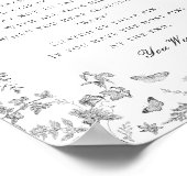 Poster Black Toile De Jouy Dont Dire Baby shower Jeu (Coin)