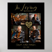 Poster Black Trendy Collage 4 Photos Modern Heart (Devant)