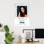 Poster Black Turquoise Anniversaire Party Custom 20x30 Ph (Bureau à domicile)