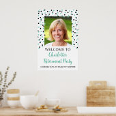 Poster Black Turquoise Retraite Party Personnalisé 20x30 (Cuisine)