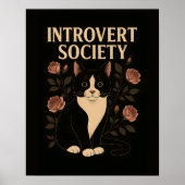 Poster Black Tuxedo Chat Introvertie Société (Devant)