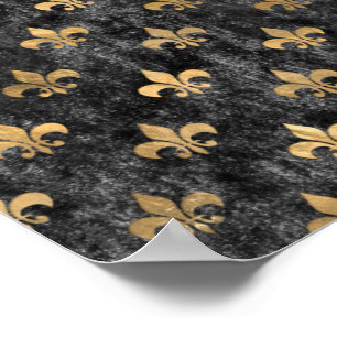 Poster Black Velvet Fleur de Lis Mardi gras d'Orleans