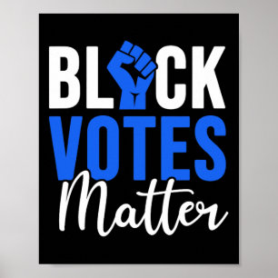 Poster Black Votes Problème Élections Électeurs Droite Bl