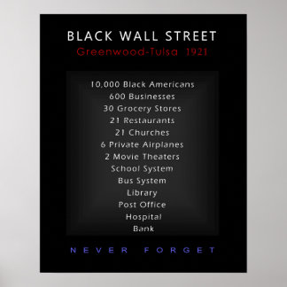 Poster Black Wall Street - N'oubliez jamais