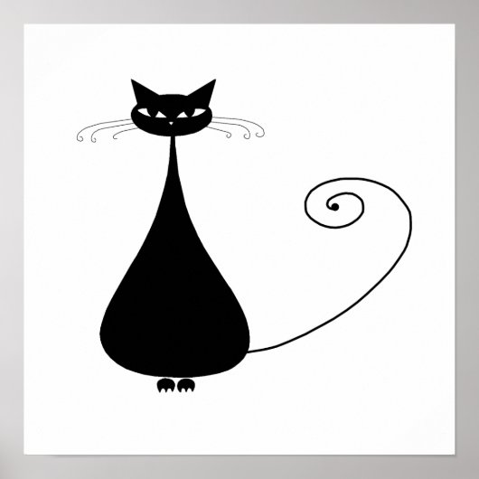 Poster Black Whimsy Kitty 4 (Devant)