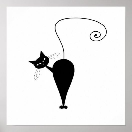 Poster Black Whimsy Kitty 5 (Devant)