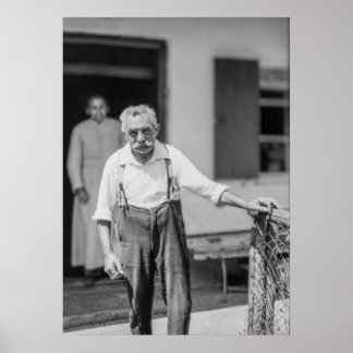 Poster Black & White 1968 Un vieil homme européen dans le