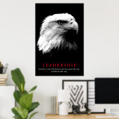 Poster Black White American Eagle Leadership Motivationne (Bureau à domicile)