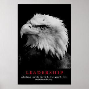 Poster Black White American Eagle Leadership Motivationne