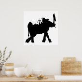 Poster Black & White Baby Elephant Pop Art (Cuisine)