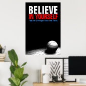 Poster Black & White Basketball Croyez en vous-même (Bureau à domicile)