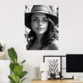 Poster Black & White Bohemian Woman Génération AI Art (Bureau à domicile)