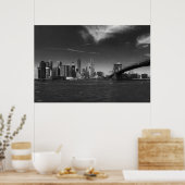 Poster Black White Brooklyn Bridge New York (Cuisine)