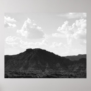 Poster Black & White Caprock Canyon Mountain 16x20