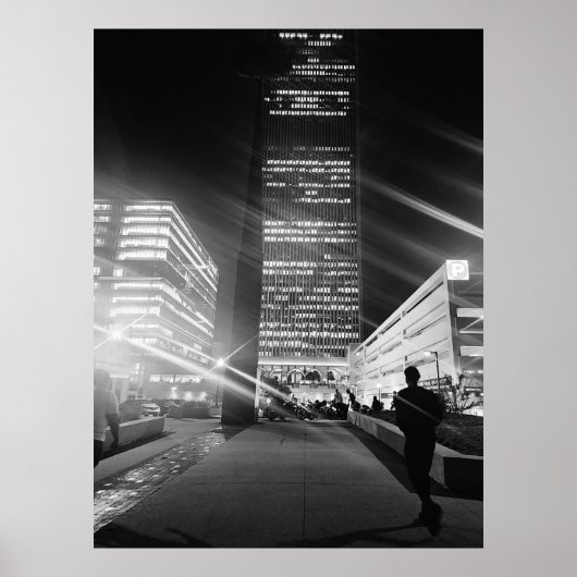 Poster Black & White City Lights (Devant)