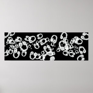 Poster black&white DJ headphone