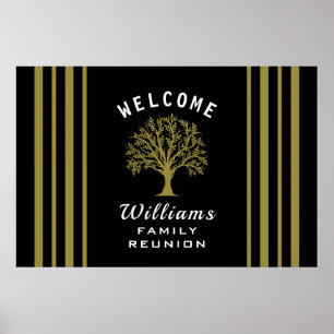 Poster Black White Gold Road Trier Famille Réunion Arbre